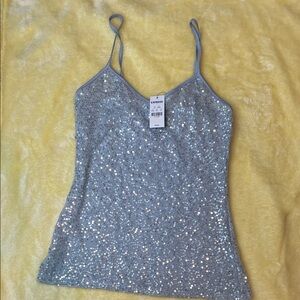 Express Glittering Silver Camisole